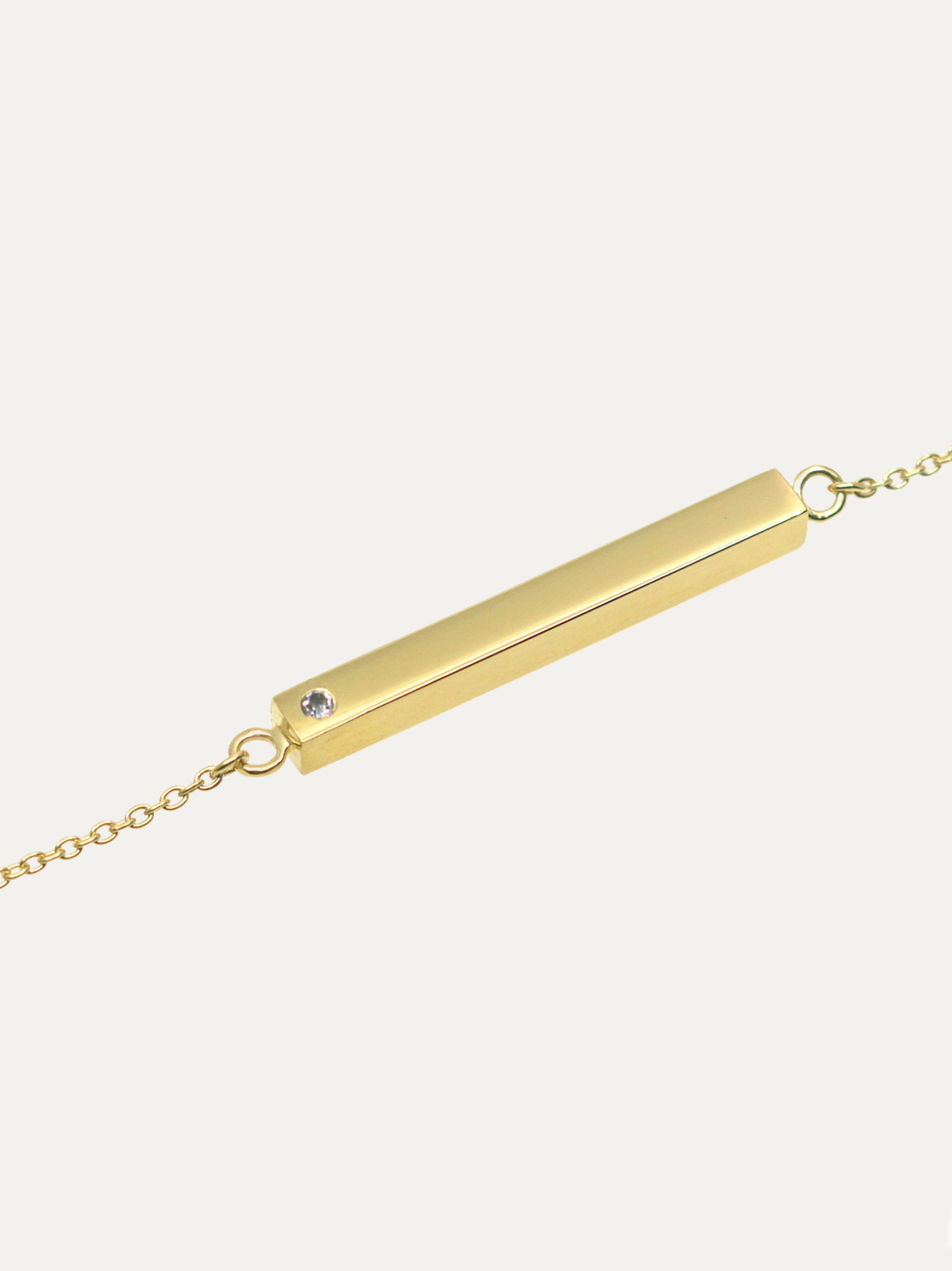 Bar Urn Necklace with Gemstone