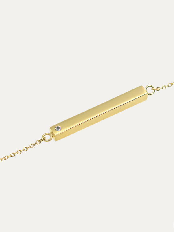 Bar Urn Necklace with Gemstone