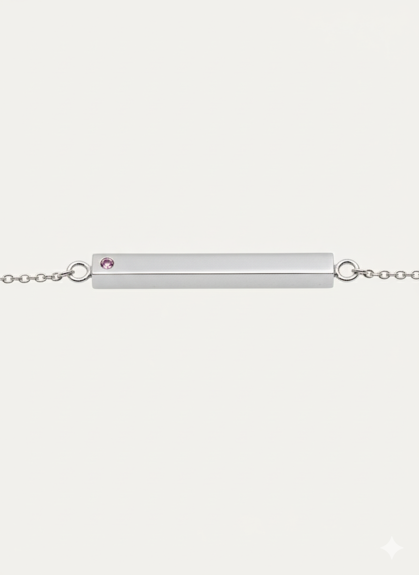 Bar Urn Necklace with Gemstone