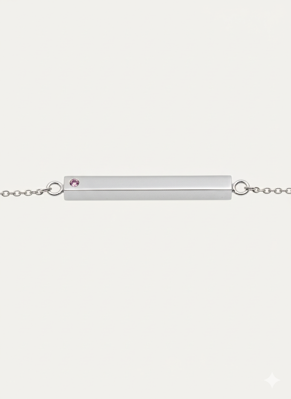Bar Urn Necklace with Gemstone